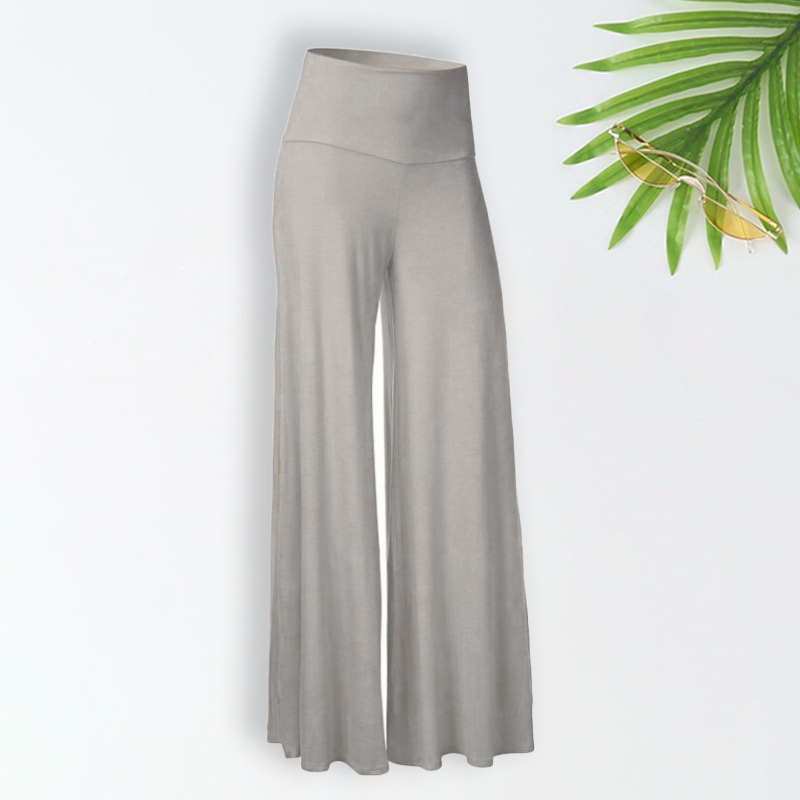 Solid Color Wide Leg Trousers