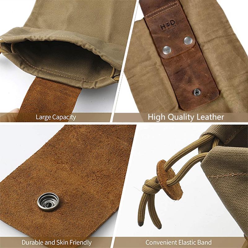 Buttylife™Leather and canvas bushcraft bag