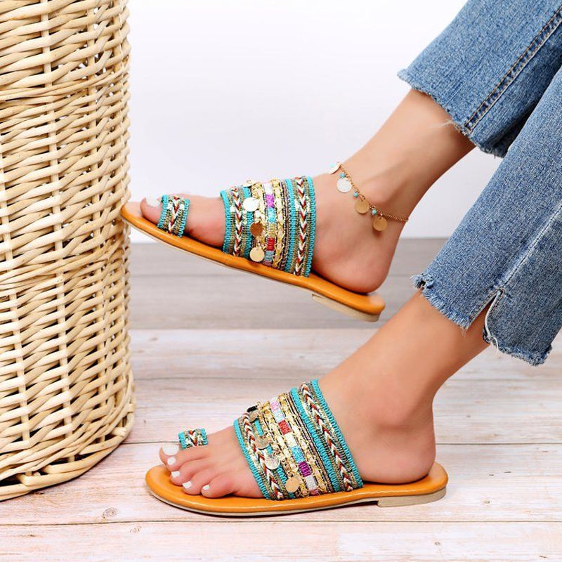 Boho Style Toe Ring Sandals