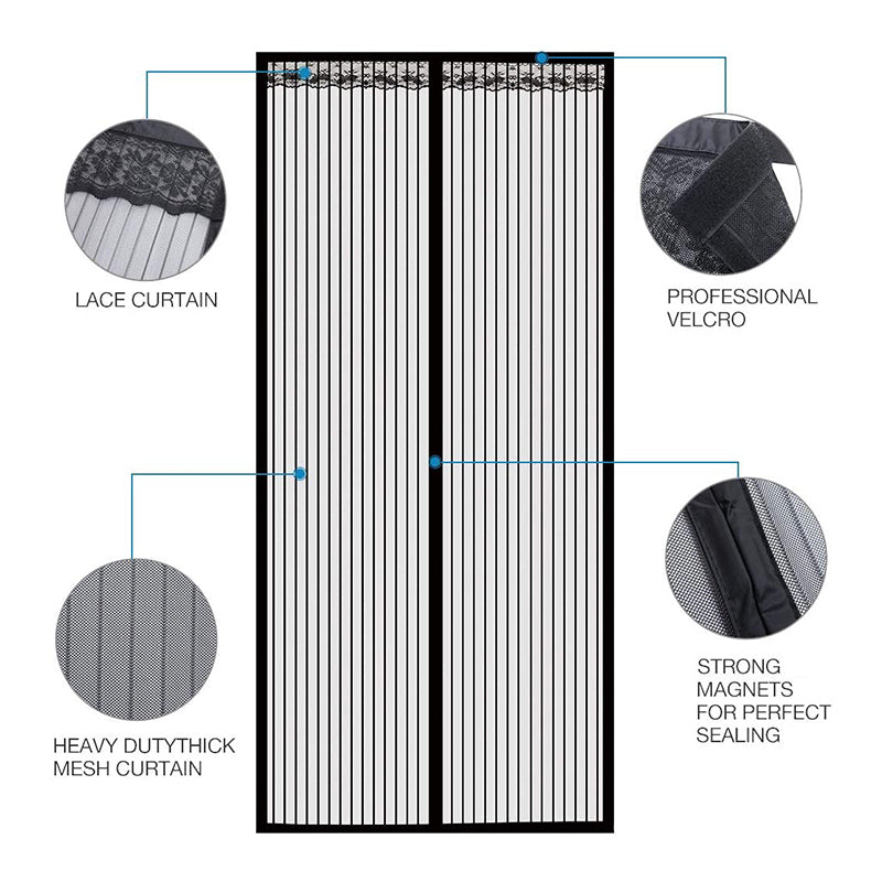 Full Frame Velcro Magnetic Door Curtain