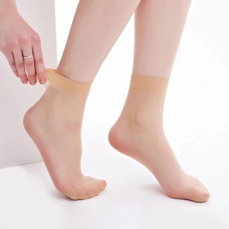 Women Transparent Ankle Hosiery Socks (10 Pairs)